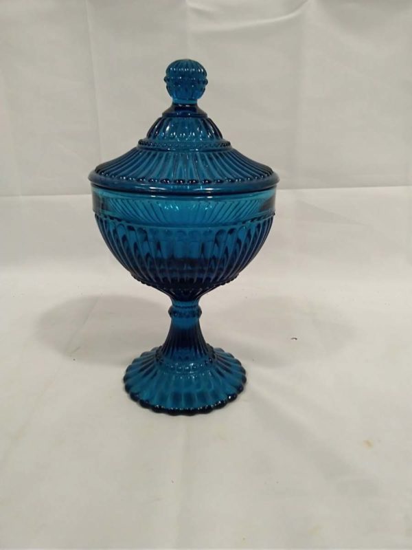 lot 504 teal glass Bon Bon Dish