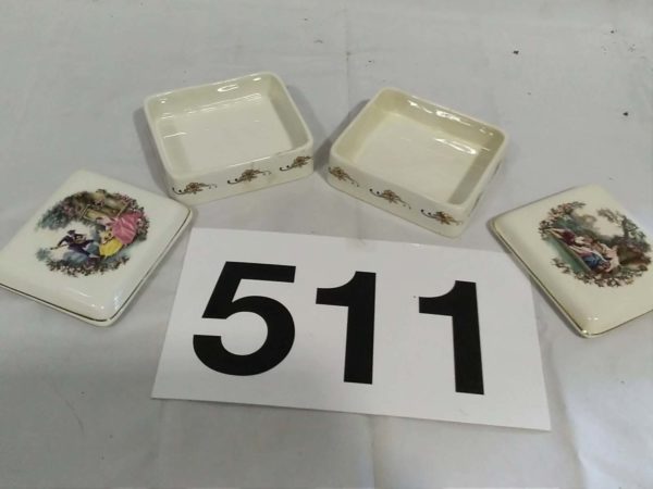 lot 511 pair of Lord Nelson pottery lover trinket boxes - Image 5