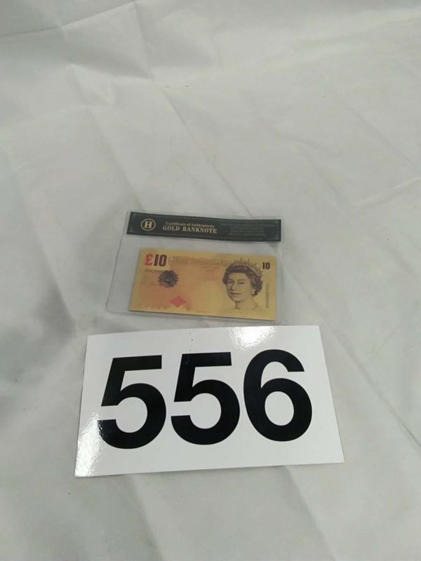 lot 556 gold banknote 99.9% pure 24 carat gold £10 - Image 2