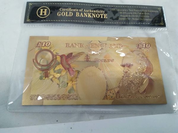 lot 556 gold banknote 99.9% pure 24 carat gold £10 - Image 3