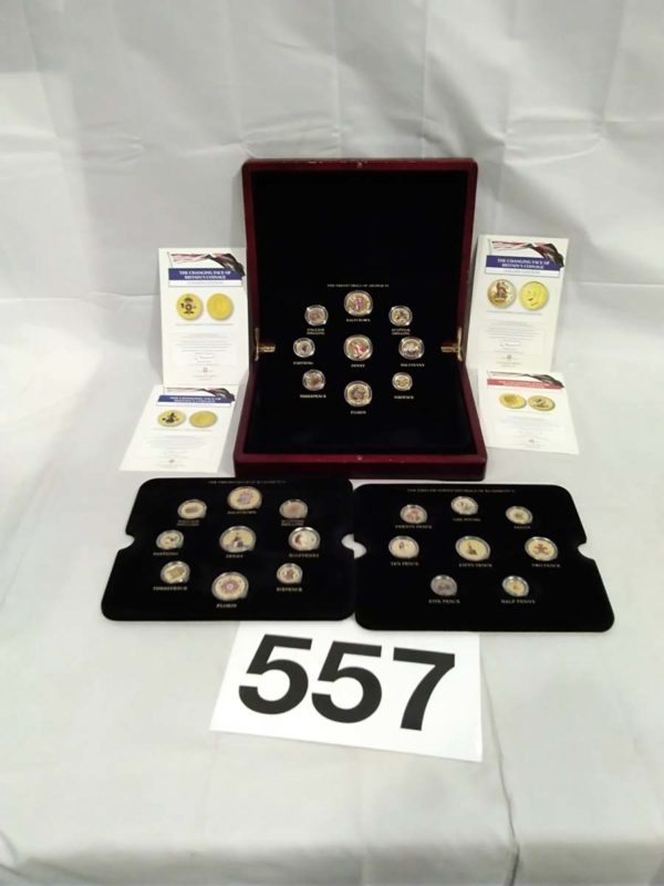 lot 557 The changing face of Britain’s Coinage coin set in presentation box ( complete)