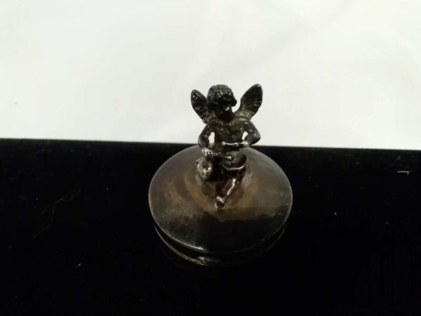 lot 736 sterling silver cherub pill box