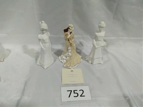 lot 752 Coalport Figure Helena with COA & 2x Spode Figurines