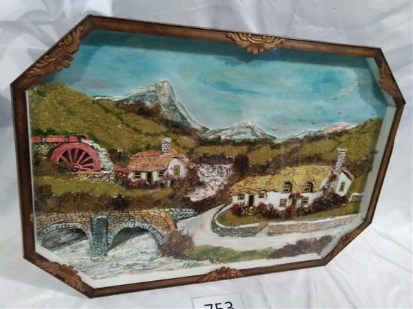 lot 753 large double sided picture: 3d effect one side & paiting the other - Image 2