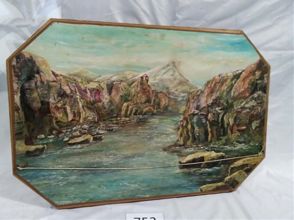 lot 753 large double sided picture: 3d effect one side & paiting the other - Image 4