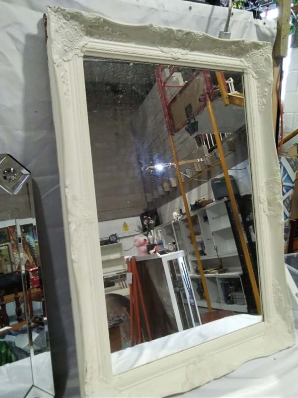 lot 754 2 wall mirrors ( white one has damage) - Image 4