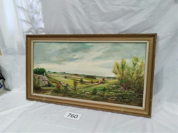 lot 760 large oil on board 40.5″ x 22.5″