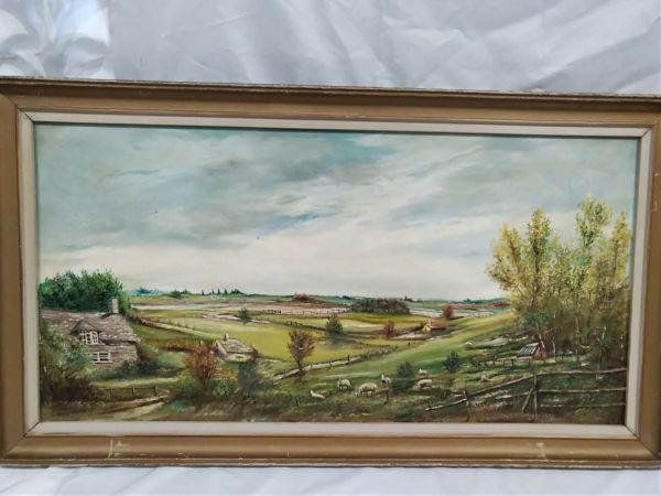 lot 760 large oil on board 40.5″ x 22.5″ - Image 2