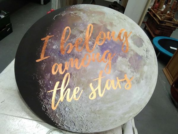 lot 766 large modern canvas ” I belong amongst the stars” - Image 2