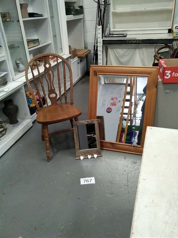 lot 767 2 mirrors & chair