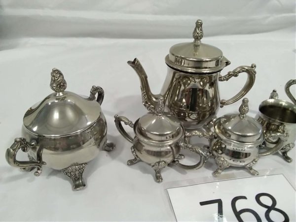 lot 768 vintage petit teapot & condiments pots & milk, sugar bowl - Image 5