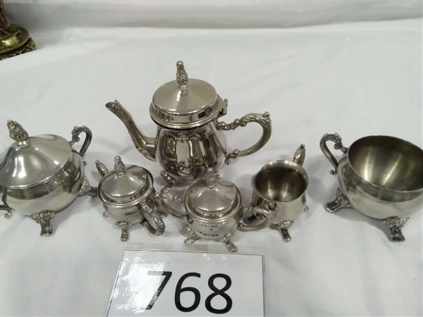 lot 768 vintage petit teapot & condiments pots & milk, sugar bowl - Image 4