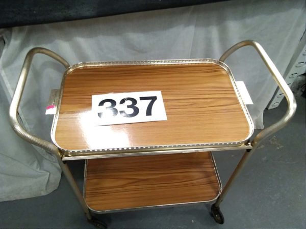 lot 337 vintage hostess trolley with removable tray - Image 2