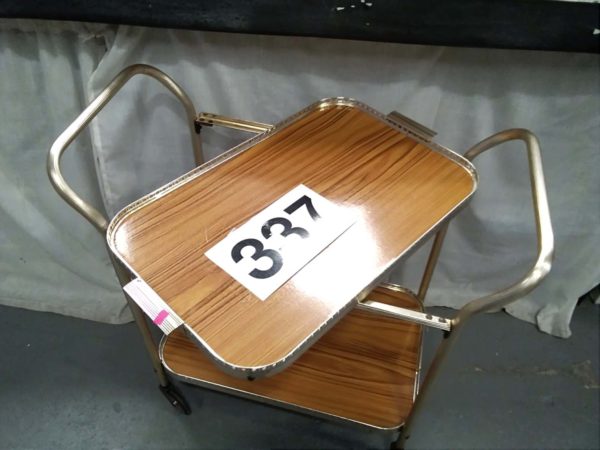 lot 337 vintage hostess trolley with removable tray - Image 3