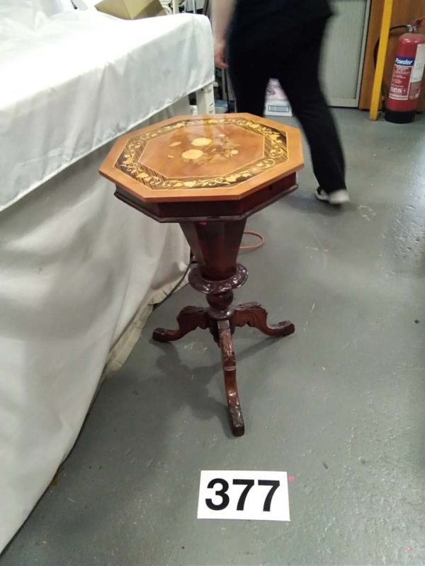 lot 377 antique sewing table – replacement top