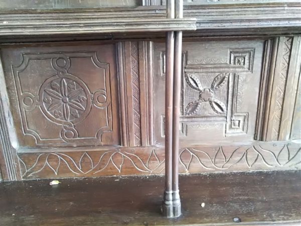 lot 384 antique oak carved wall display panel 17th century - Image 4