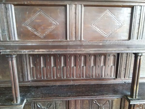 lot 384 antique oak carved wall display panel 17th century - Image 3