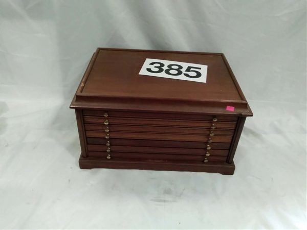 lot 385 coin collectors cabinet with 6 drawers