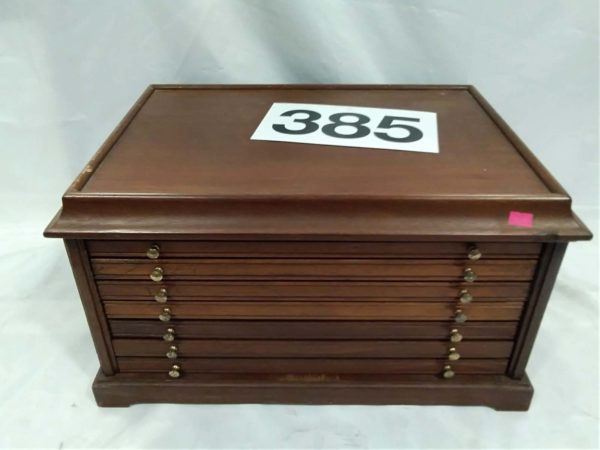 lot 385 coin collectors cabinet with 6 drawers - Image 2