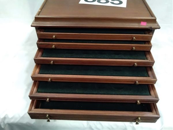 lot 385 coin collectors cabinet with 6 drawers - Image 8