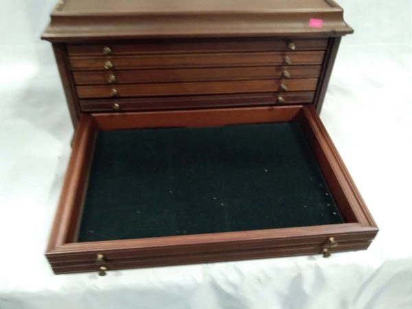 lot 385 coin collectors cabinet with 6 drawers - Image 5