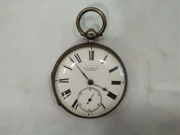 lot 392 antique sterling silver open faced pocket watch