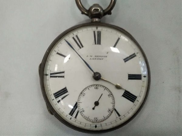 lot 392 antique sterling silver open faced pocket watch - Image 2