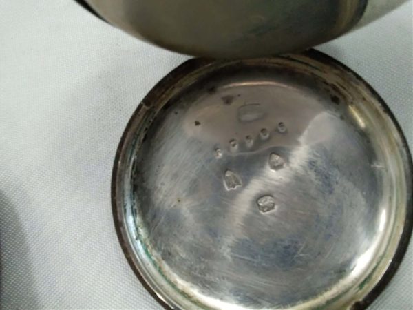 lot 392 antique sterling silver open faced pocket watch - Image 3