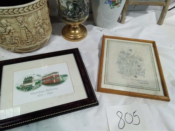 lot 805 framed pictures, vases & plant pot etc - Image 7