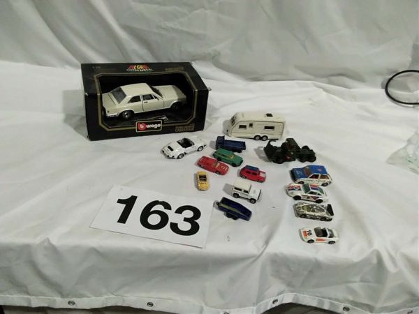 lot 163 Burago large model car & various smaller diecast cars