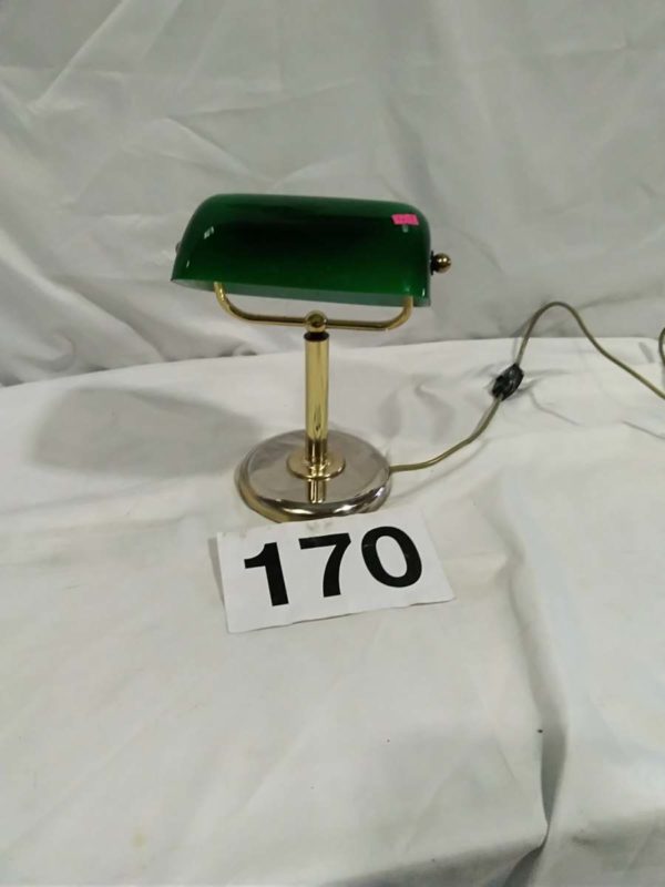 lot 170 green shade desk lamp