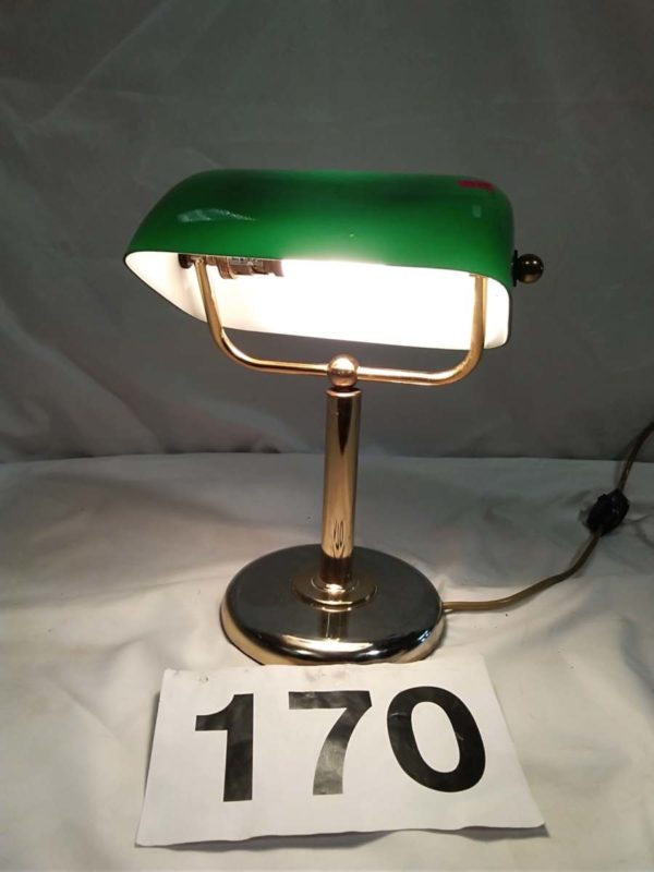 lot 170 green shade desk lamp - Image 2