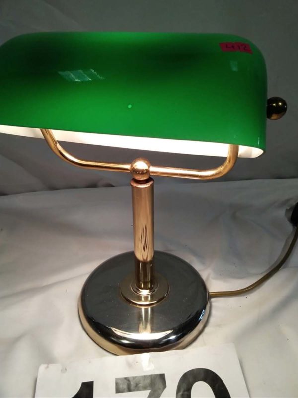 lot 170 green shade desk lamp - Image 4