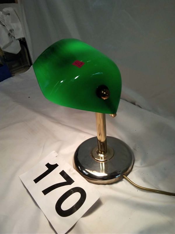 lot 170 green shade desk lamp - Image 3