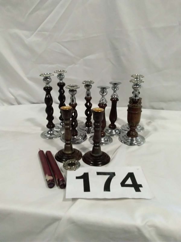 lot 174 vintage candle sticks - Image 2