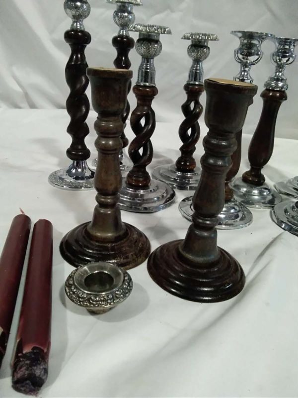 lot 174 vintage candle sticks - Image 3