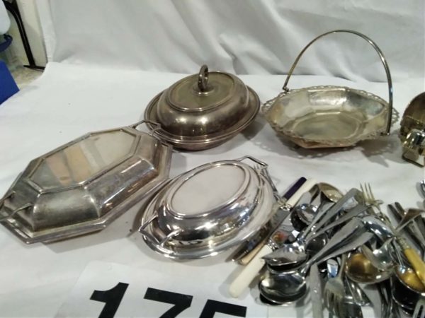 lot 175 quantity of metal ware & cutlery - Image 4