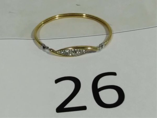 lot 026 bangle marked 925 & 9ct bonded gold - Image 2