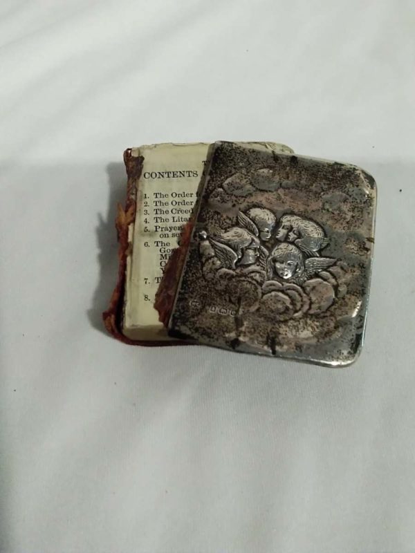 lot 061 antique sterling silver fronted bible - Image 6