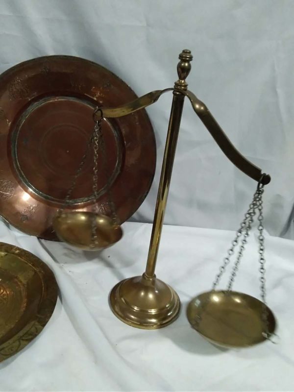 lot 082 copper & brass plates & scales - Image 3