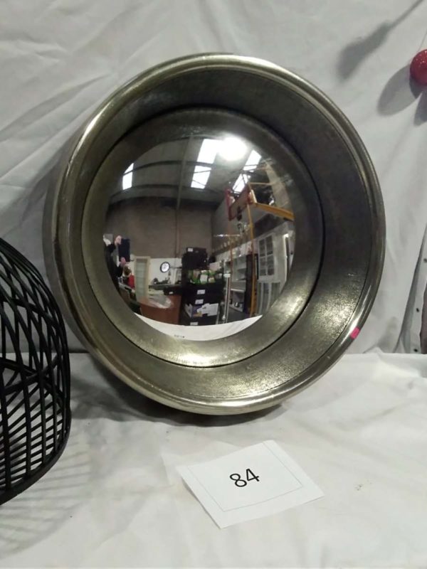 lot 084 large metal circular mirror & candle lantern - Image 9