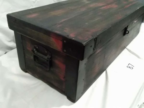 lot 087 old wooden tool box - Image 2