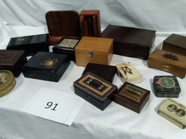 lot 091 various boxes – jewellery & trinket boxes, money tin etc - Image 3