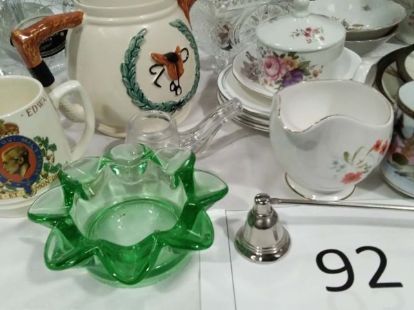 lot 092 glass ware, china, owl candle snuffer,tea pots etc - Image 6