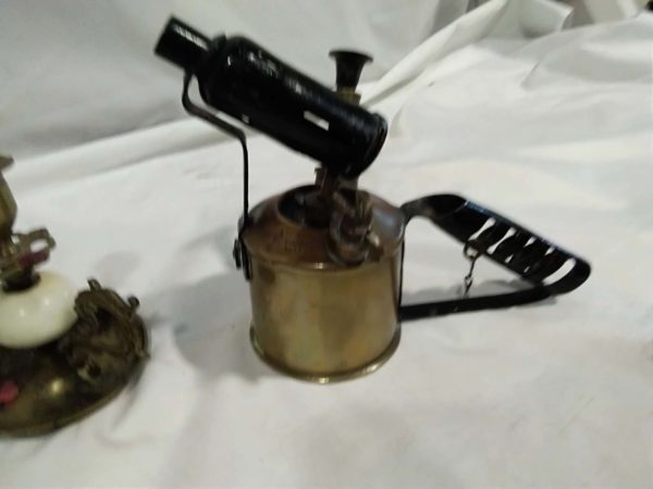 lot 094 metal ware inc blow torch, candles sticks etc - Image 4