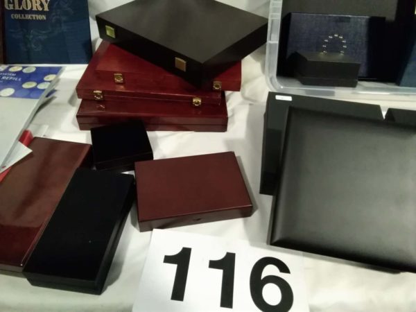 lot 116 empty coin collectors boxes & Albums - Image 2