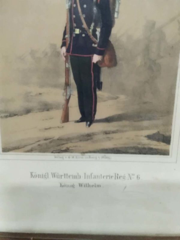 lot 119 framed picture Konidl Wurttemb infanterie Reg No 6 - Image 3