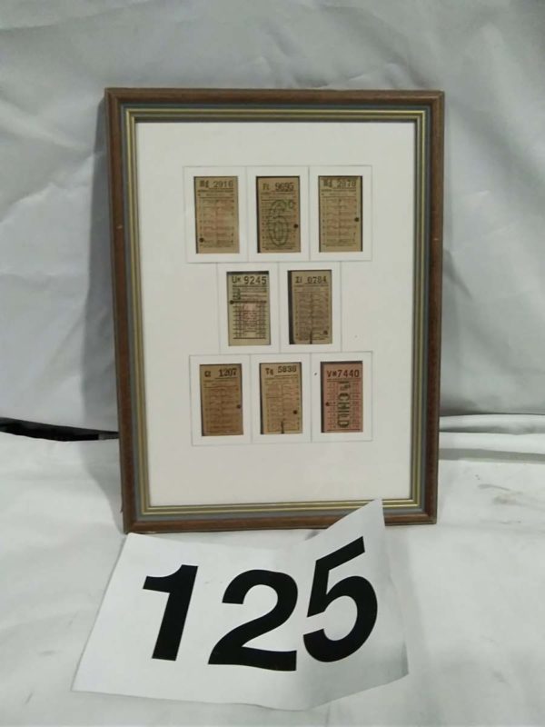 lot 125 framed Bus tickets - Image 2