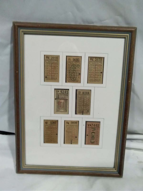 lot 125 framed Bus tickets