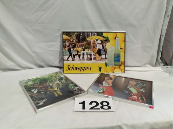 lot 128 3 x Caribean framed pictures